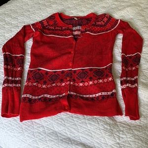 Merona, small, red/blue, light weight cardigan sweater